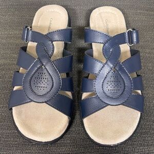 Croft & Barrow Dwelling Strappy Sandals-Navy-Women Size 7